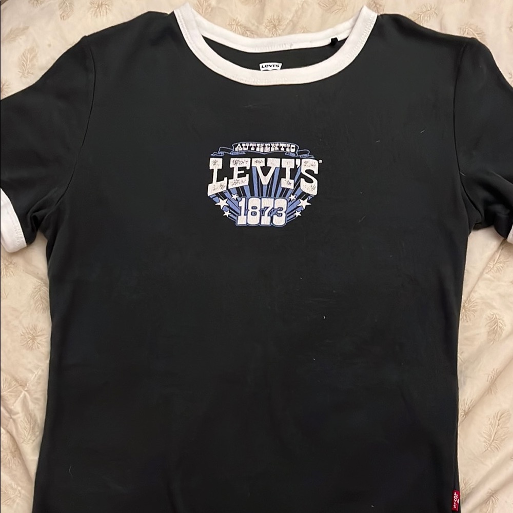 Levi's Black and White Crew Neck Tee with Logo